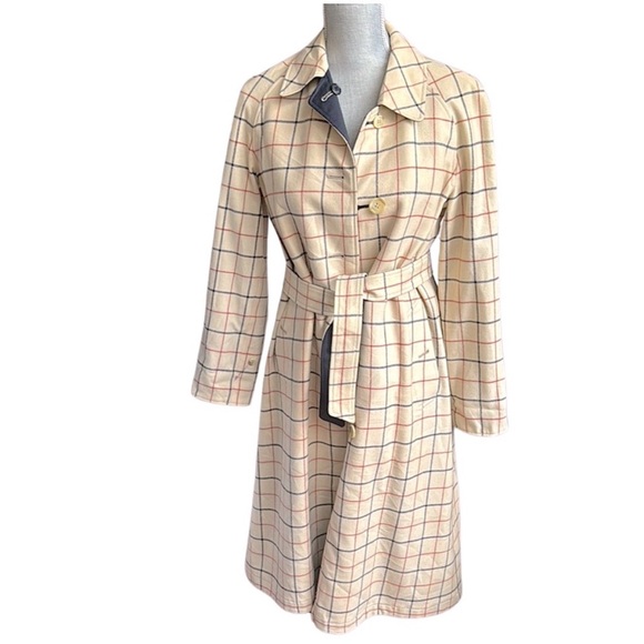 Burberrys Beige Plaid Reversible Navy Trench Coat, 8 - Picture 1 of 10